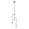 Z-Lite Neutra 3 Light Chandelier, Matte Black + Polished Nickel & Clear 621-3MB-PN - alternate 1